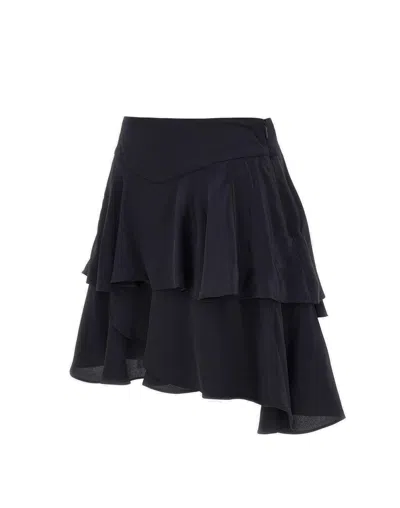 Iro Emerie Layered Mini Skirt In Black