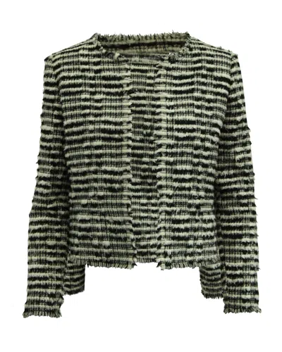 Pre-owned Iro Emotion Tweed Jacket In Black Wool In Green