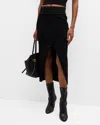 Iro Enola Knit Midi Skirt In Black