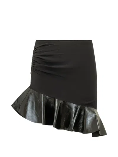 Iro Faadela Ruched Ruffled Mini Skirt In Black