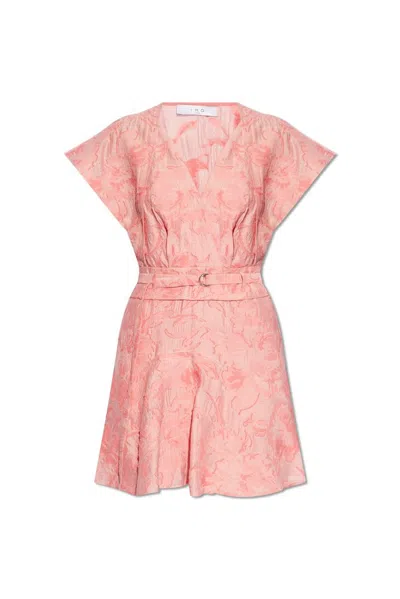 Iro Fabiana Jacquard Mini Dress In Pink