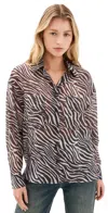Iro Womens Bro21 Farri Zebra-print Crepe Shirt In Brown/natural White