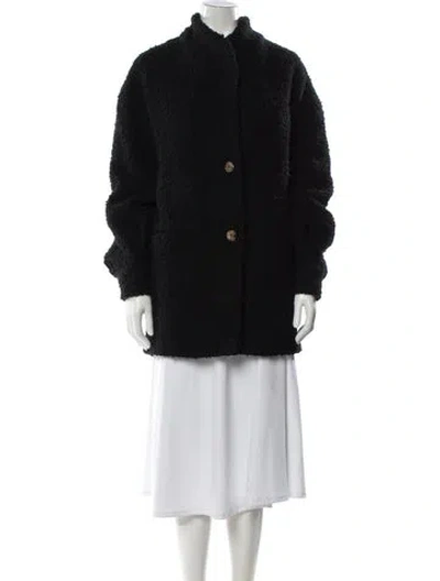 Pre-owned Iro Faux Fur Coat In Black