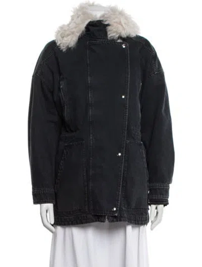 Pre-owned Iro Faux Fur Jacket In Black