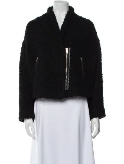 Pre-owned Iro Faux Fur Jacket In Black