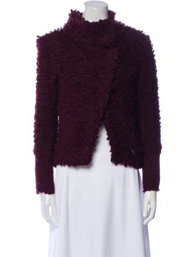 Pre-owned Iro Faux Fur Jacket In Burgundy