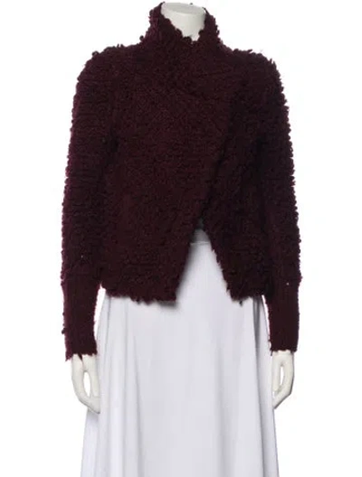 Pre-owned Iro Faux Fur Jacket In Burgundy