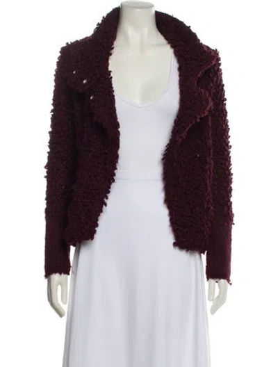 Pre-owned Iro Faux Fur Jacket In Burgundy