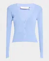 Iro Fidjy Ribbed Button-front Top In Bleu Ciel