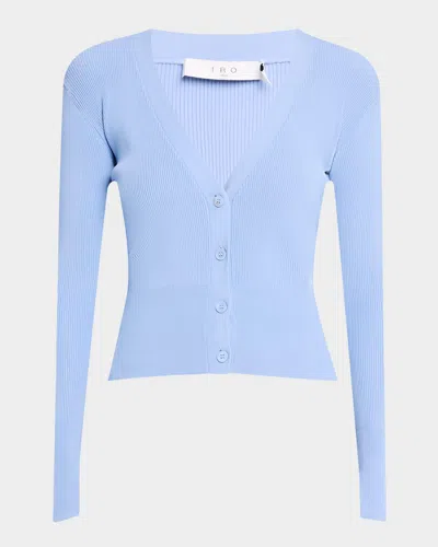 Iro Fidjy Ribbed Button-front Top In Bleu Ciel