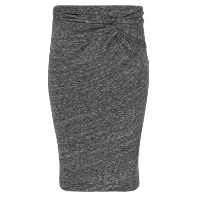 Iro Fitted Midi Skirt In Grey Cotton In Gray