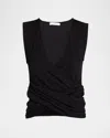 Iro Fizou Sparkly Sleeveless Top In Beige Lurex Silver