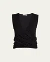 Iro Fizou Sparkly Sleeveless Top In Black/silver