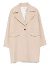 Iro Flap-pocket Buttoned-up Coat In Neutral