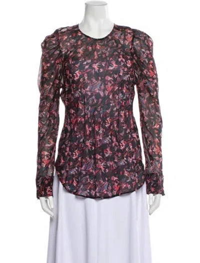 Pre-owned Iro Floral Print Crew Neck Blouse In Multi