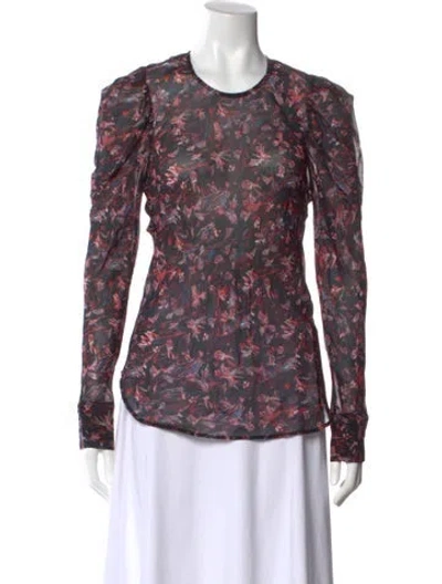 Pre-owned Iro Floral Print Crew Neck Blouse In Multi