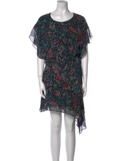 Pre-owned Iro Floral Print Knee-length Dress In Black