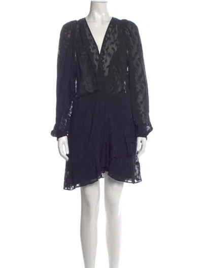 Pre-owned Iro Floral Print Knee-length Dress In Black