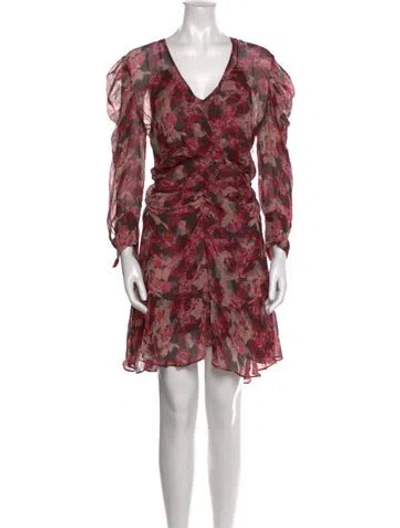 Pre-owned Iro Floral Print Knee-length Dress In Pink