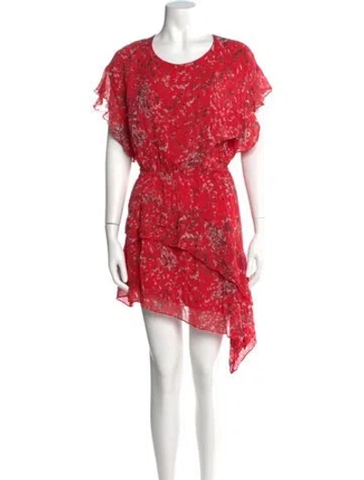 Pre-owned Iro Floral Print Knee-length Dress In Red