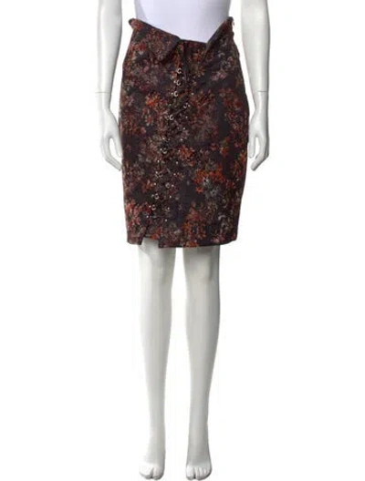 Pre-owned Iro Floral Print Knee-length Skirt W/ Tags In Black