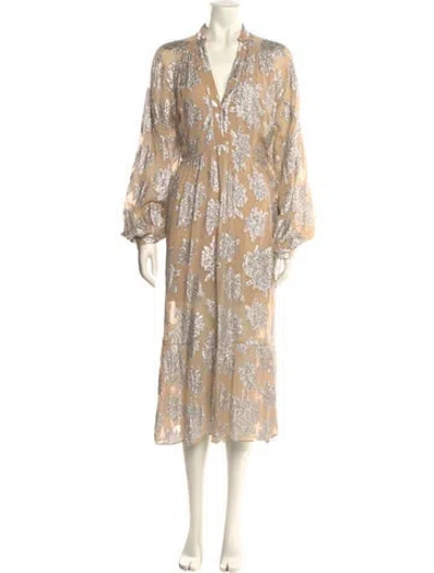 Pre-owned Iro Floral Print Long Dress In Neutral