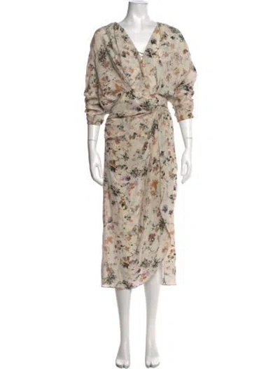 Pre-owned Iro Floral Print Long Dress In Neutrals