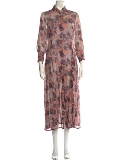 Pre-owned Iro Floral Print Long Dress In Orange