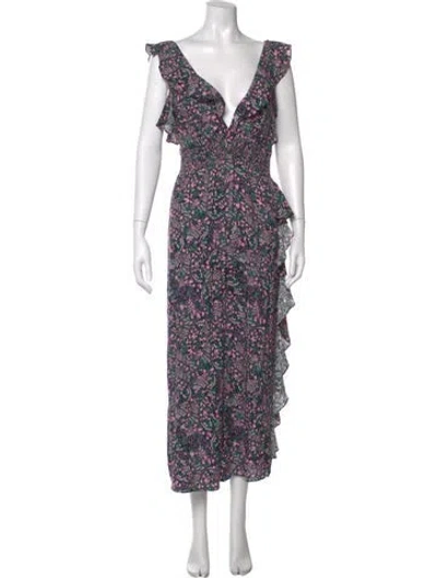Pre-owned Iro Floral Print Long Dress In Pink