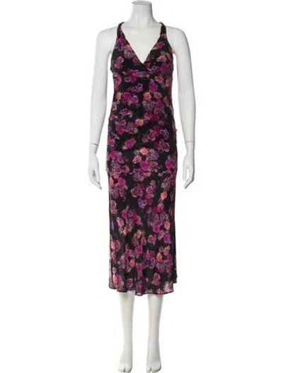 Pre-owned Iro Floral Print Long Dress In Purple