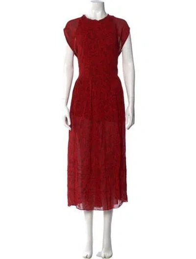 Pre-owned Iro Floral Print Long Dress In Red