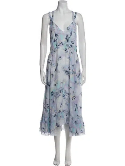 Pre-owned Iro Floral Print Long Dress W/ Tags In Blue