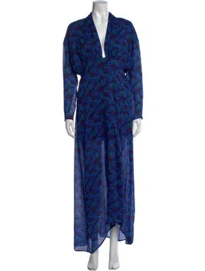Pre-owned Iro Floral Print Long Dress W/ Tags In Blue