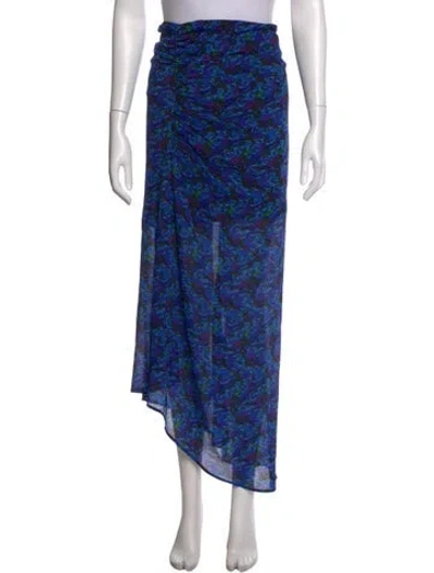 Pre-owned Iro Floral Print Long Skirt In Blue