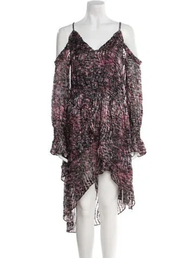 Pre-owned Iro Floral Print Midi Length Dress In Black