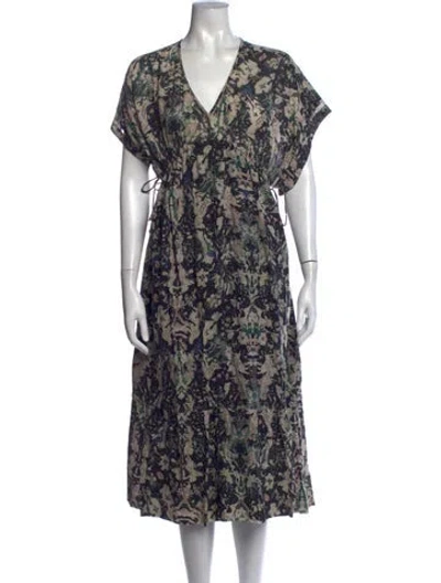 Pre-owned Iro Floral Print Midi Length Dress In Neutral