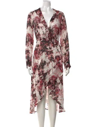 Pre-owned Iro Floral Print Midi Length Dress In Neutrals
