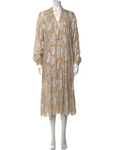 Pre-owned Iro Floral Print Midi Length Dress In Neutrals