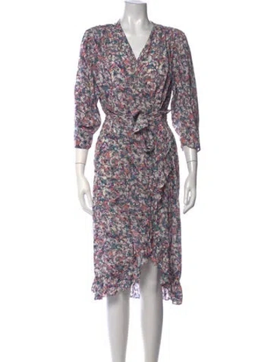 Pre-owned Iro Floral Print Midi Length Dress In Neutrals