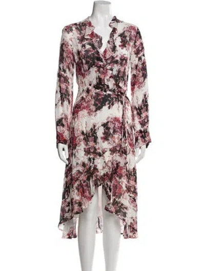 Pre-owned Iro Floral Print Midi Length Dress In Pink