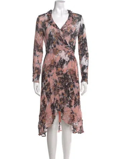 Pre-owned Iro Floral Print Midi Length Dress In Pink