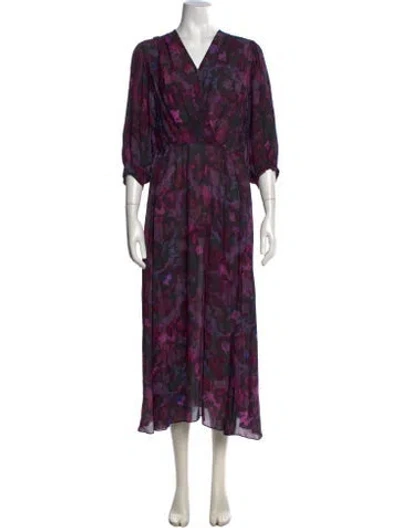 Pre-owned Iro Floral Print Midi Length Dress In Pink