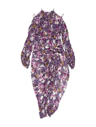 Pre-owned Iro Floral Print Midi Length Dress In Purple