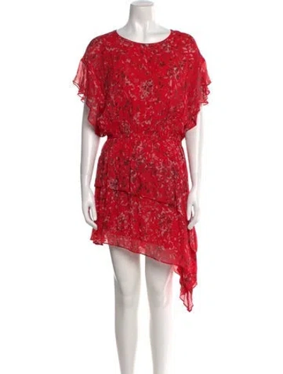 Pre-owned Iro Floral Print Midi Length Dress In Red