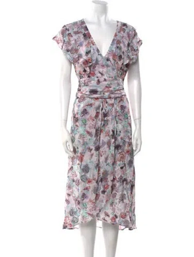 Pre-owned Iro Floral Print Midi Length Dress W/ Tags In Neutral