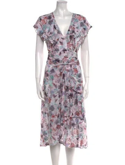 Pre-owned Iro Floral Print Midi Length Dress W/ Tags In Neutral