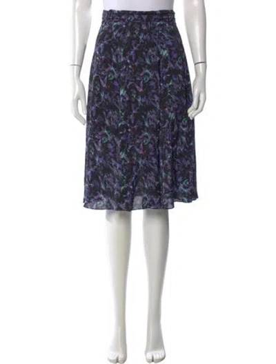 Pre-owned Iro Floral Print Midi Length Skirt In Black