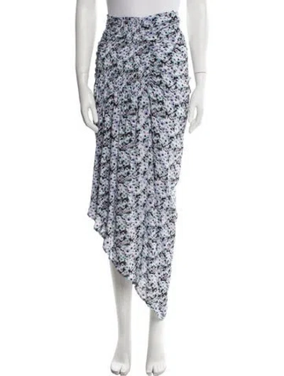 Pre-owned Iro Floral Print Midi Length Skirt In Blue