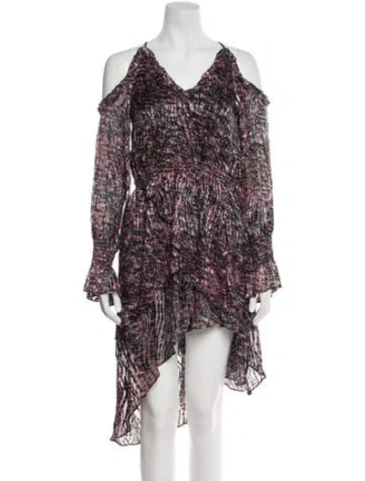 Pre-owned Iro Floral Print Mini Dress In Black
