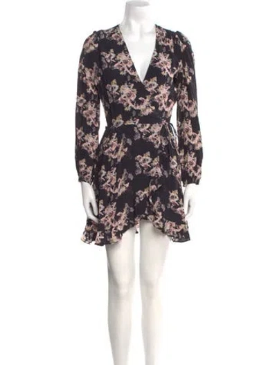 Pre-owned Iro Floral Print Mini Dress In Black